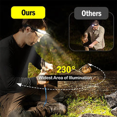USB Rechargeable LED Sensor Headlamp - 1 to 5 Pack, Waterproof XPE+COB Torch for Camping & Fishing