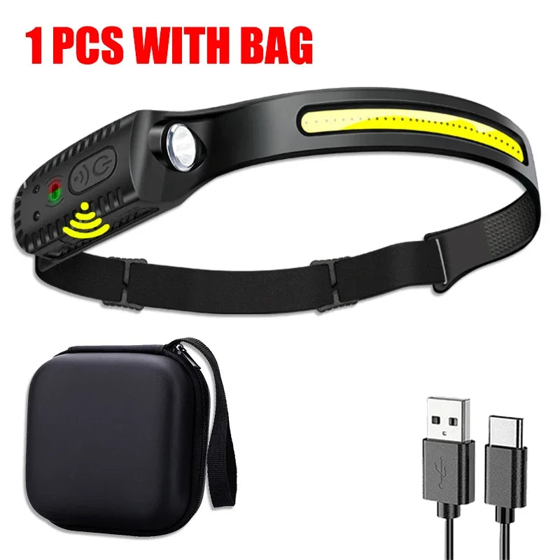 USB Rechargeable LED Sensor Headlamp for Outdoor Adventures