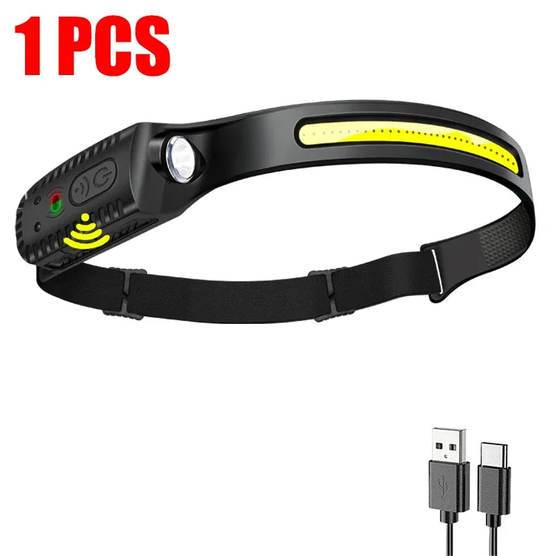 USB Rechargeable LED Sensor Headlamp for Outdoor Adventures